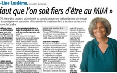 Interview de Marie-Line Lesdéma, Présidente de la Commission des Affaires européennes et coopération de la CTM …