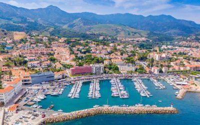 Réalisation en cours à Banyuls-sur-Mer de la Route Bleue des Contrebandiers, Marins-pêcheurs et Vignerons