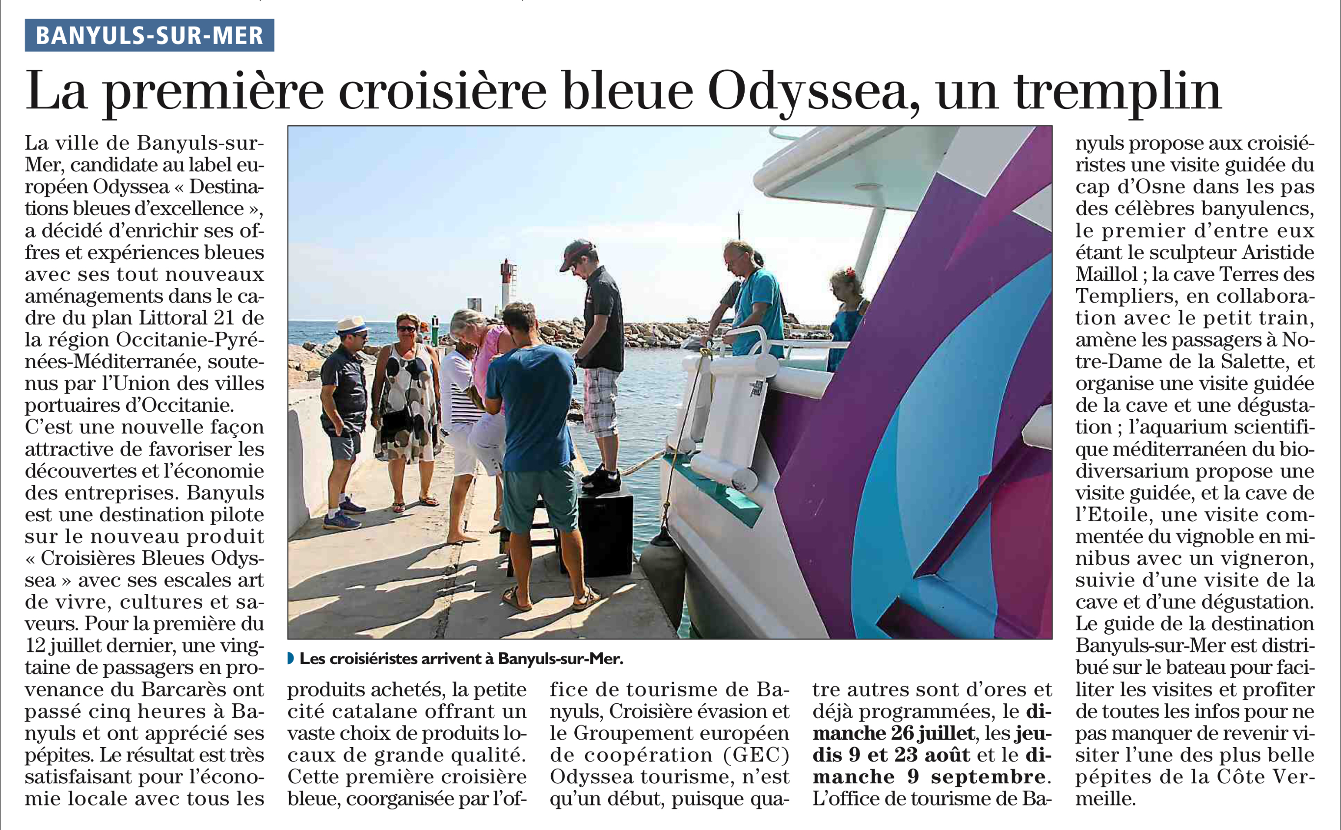 La Croisière Bleue Odyssea® à destination de Banyuls-sur-Mer à l’honneur dans la presse !